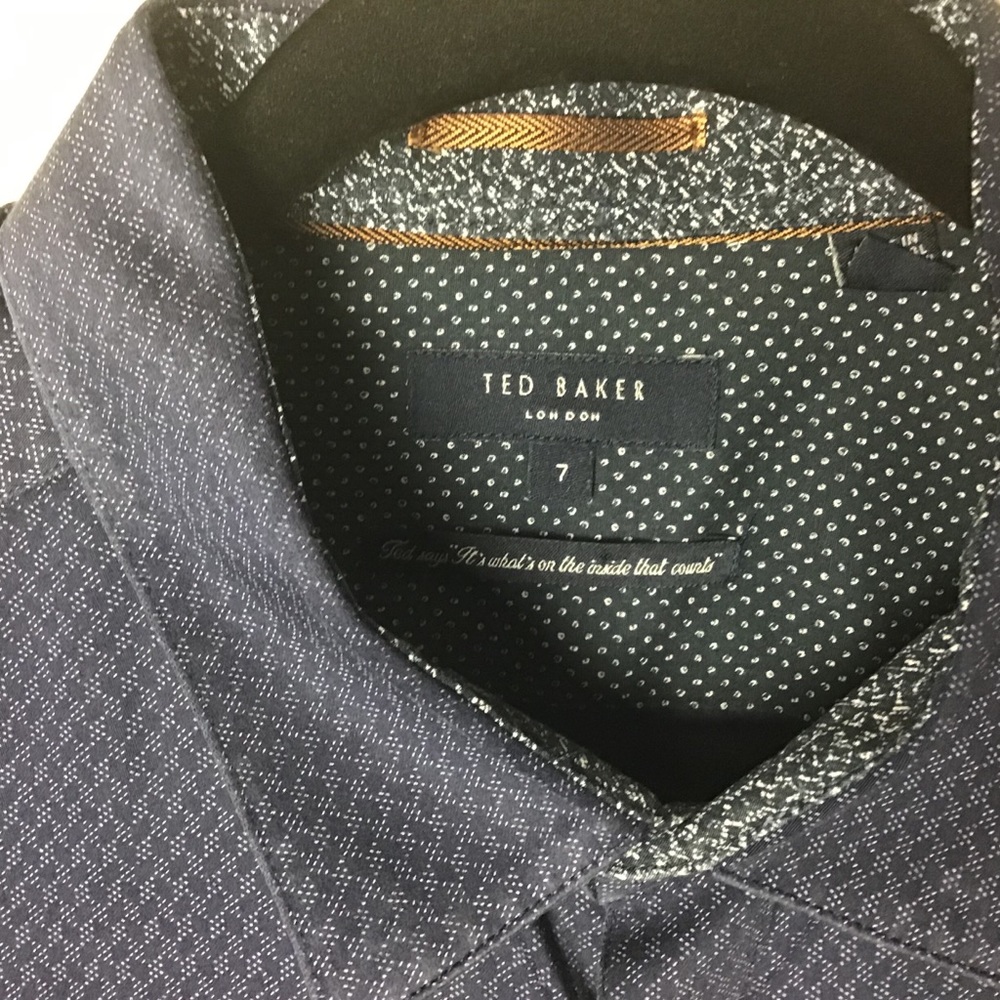 Ted Baker Blue Pattern L/S Button Down. 7 (3xl) - image 2
